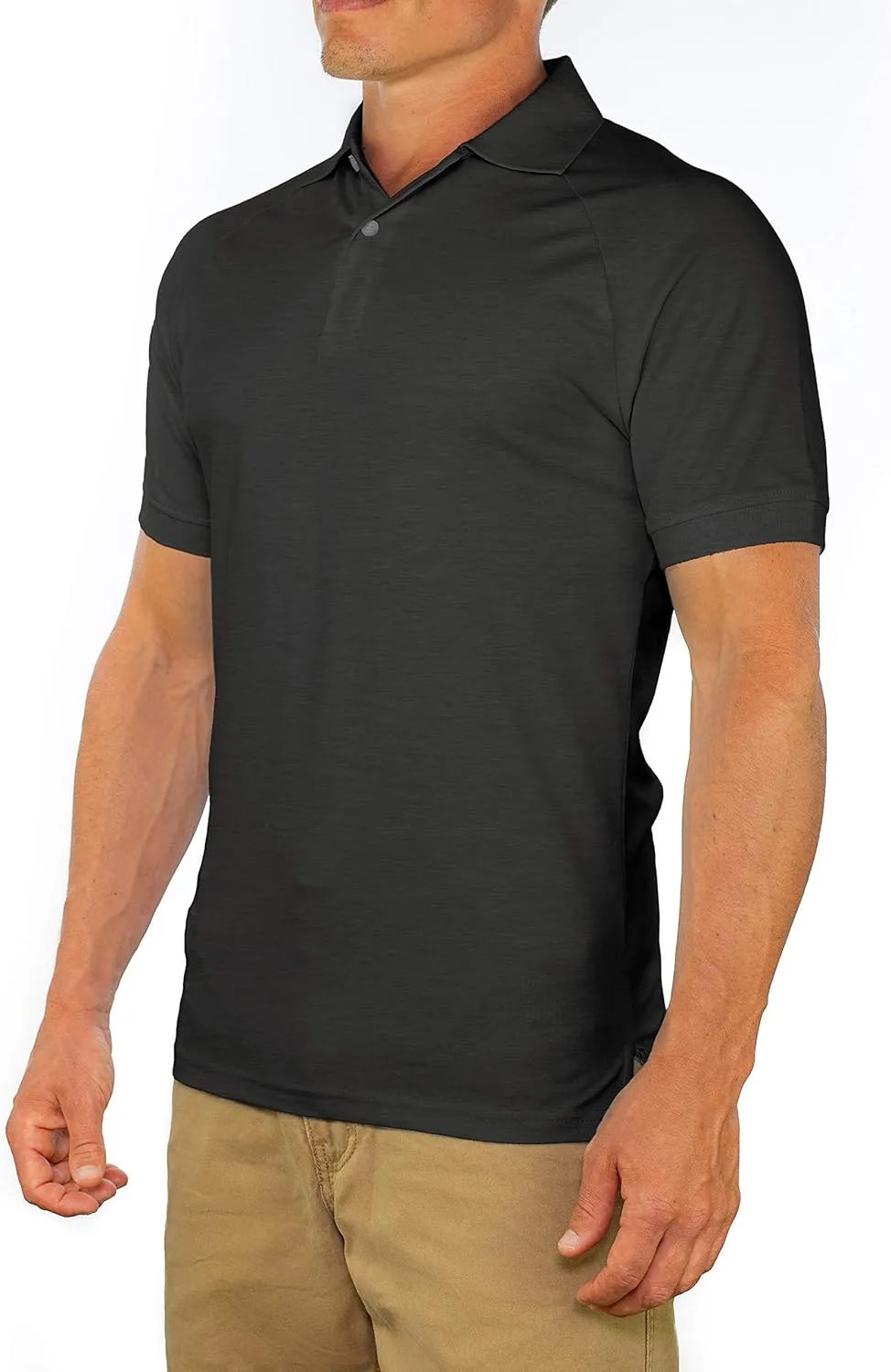 CC Perfect Slim Fit Polo Shirts for Men   Stretch | Breathable Sweat Wicking Short Sleeve Fitted Collared Mens Polo T Shirt