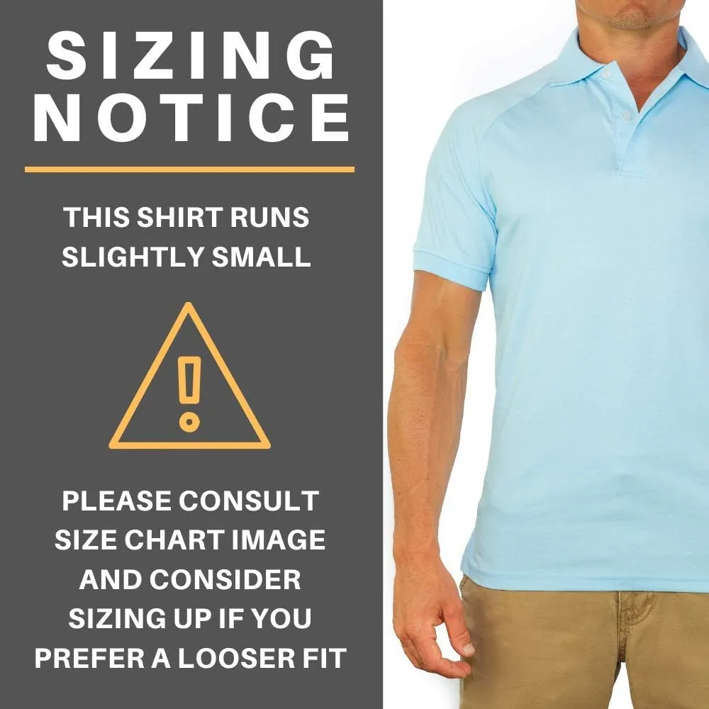 CC Perfect Slim Fit Polo Shirts for Men   Stretch | Breathable Sweat Wicking Short Sleeve Fitted Collared Mens Polo T Shirt