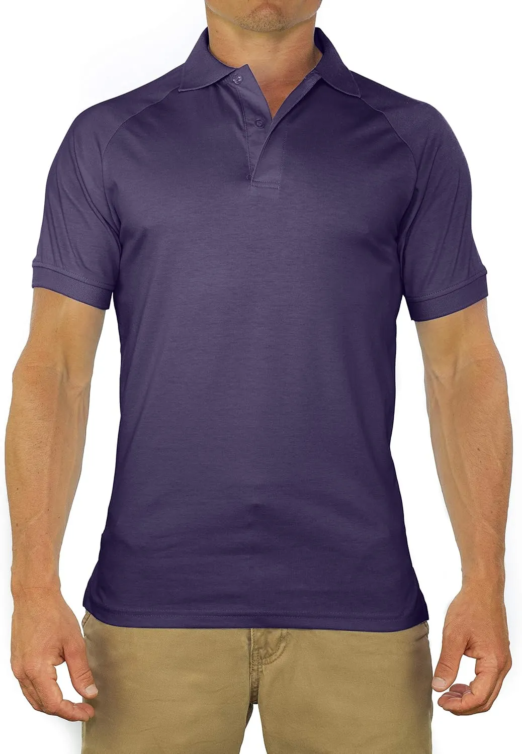 CC Perfect Slim Fit Polo Shirts for Men   Stretch | Breathable Sweat Wicking Short Sleeve Fitted Collared Mens Polo T Shirt