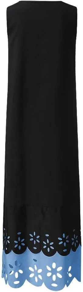 Ceboyel Womens Boho Floral Maxi Dresses Floral Flowy Long Dresses Sleeveless Sun Dress Casual Summer Trendy Outfits 2024