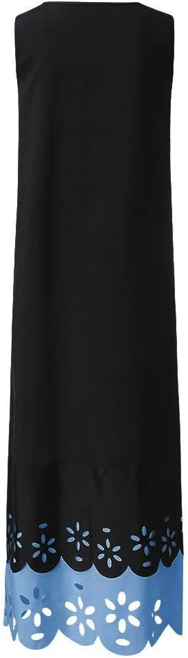 Ceboyel Womens Boho Floral Maxi Dresses Floral Flowy Long Dresses Sleeveless Sun Dress Casual Summer Trendy Outfits 2024