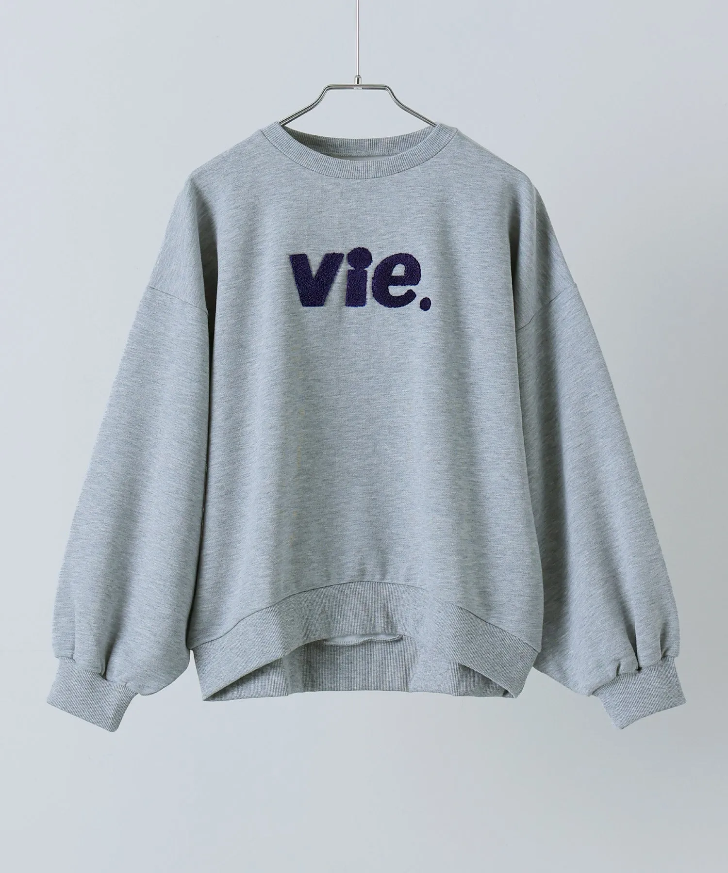 Chenille design fleece sweatshirt