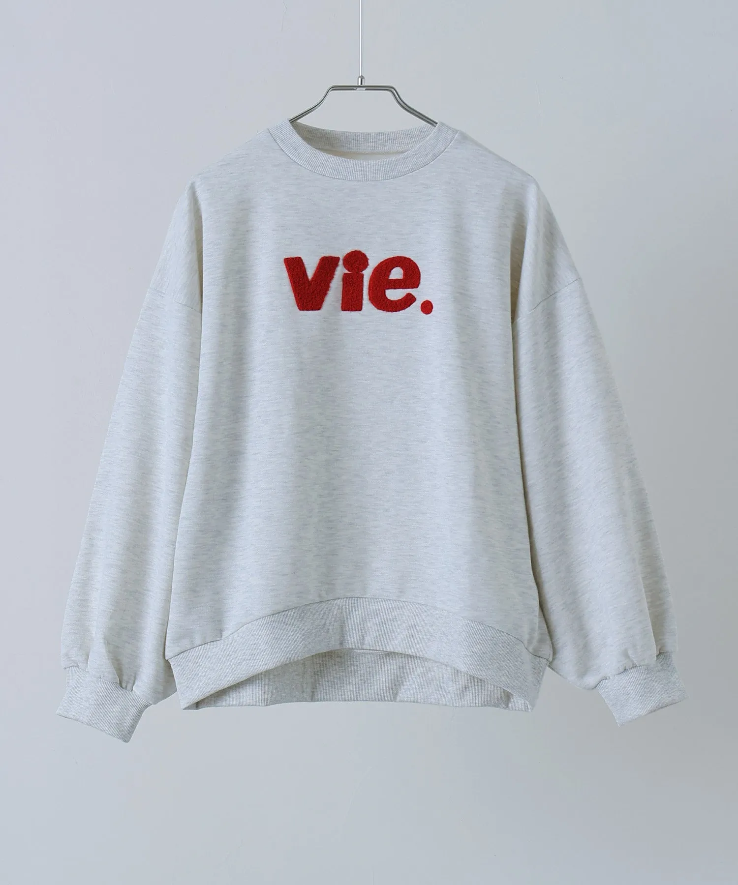 Chenille design fleece sweatshirt