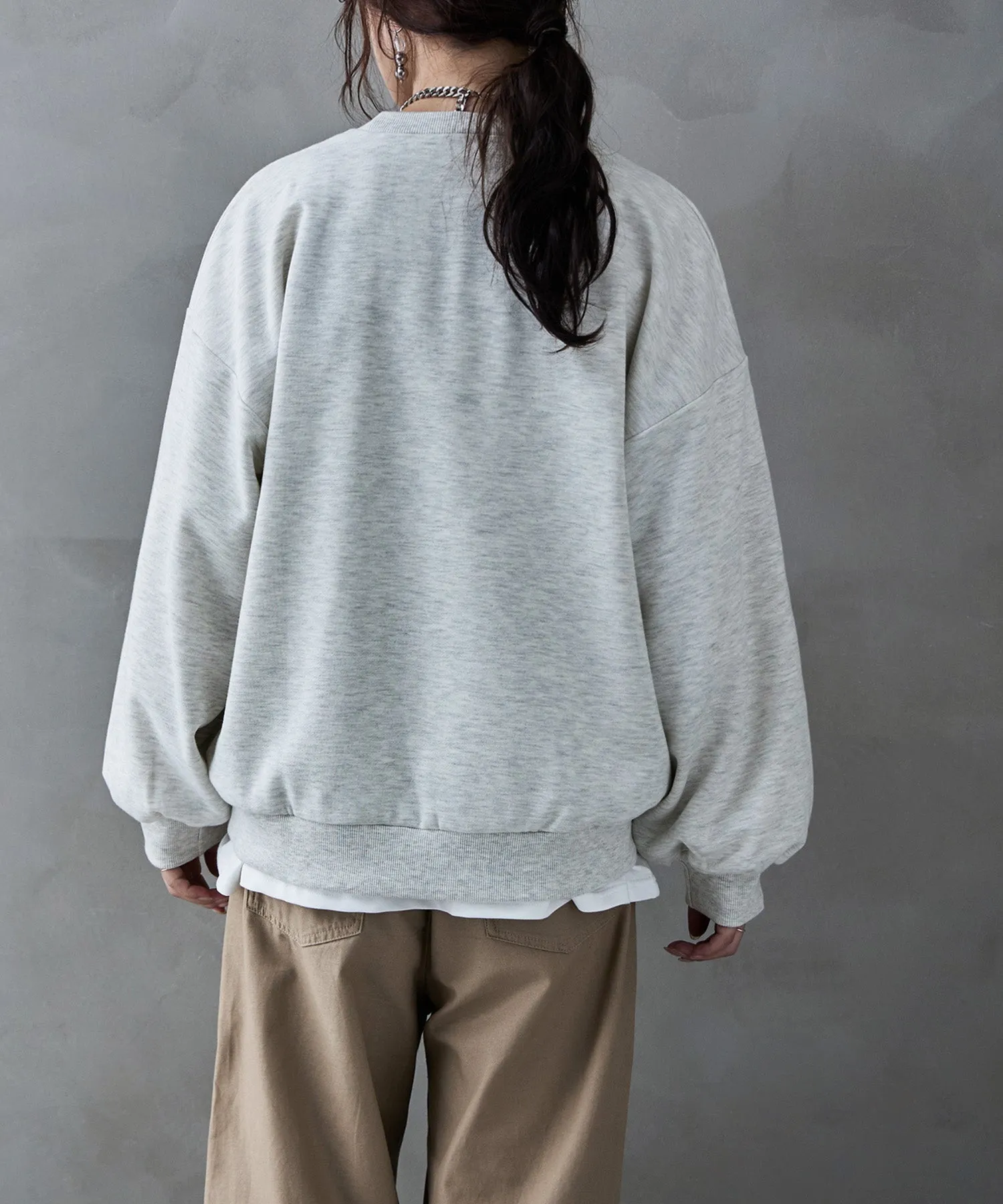 Chenille design fleece sweatshirt