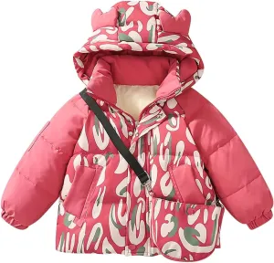 Coat Kids Toddler Baby Girls Boys Winter Warm Thick Solid Cotton Long Sleeve Padded Jacket Clothes (Red, 5-6 Years)