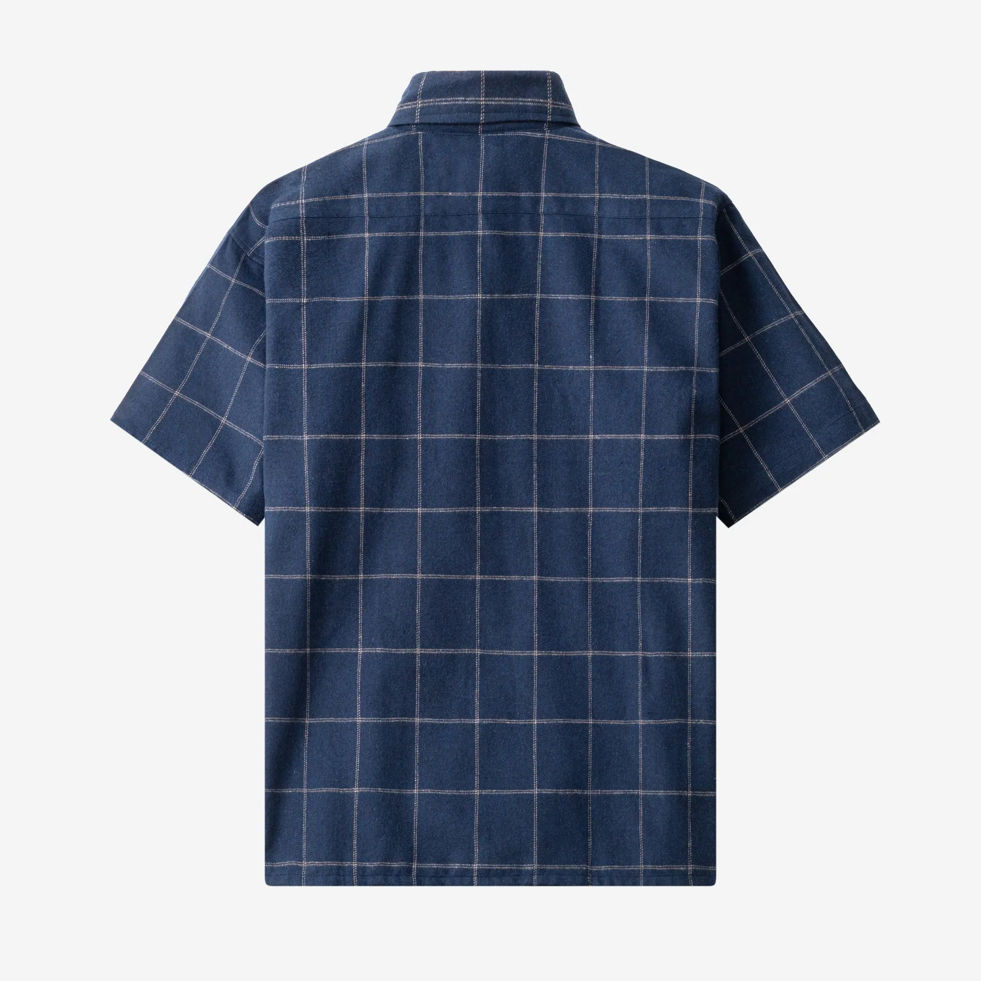 College Days Flannel Short Sleeve - Navy Cream Lines