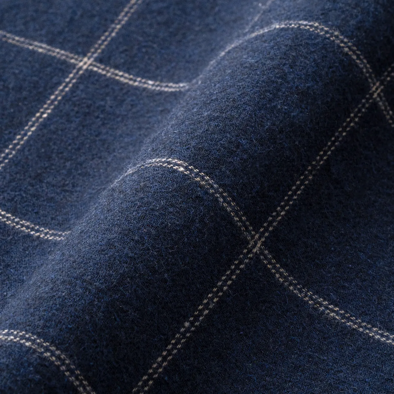 College Days Flannel Short Sleeve - Navy Cream Lines