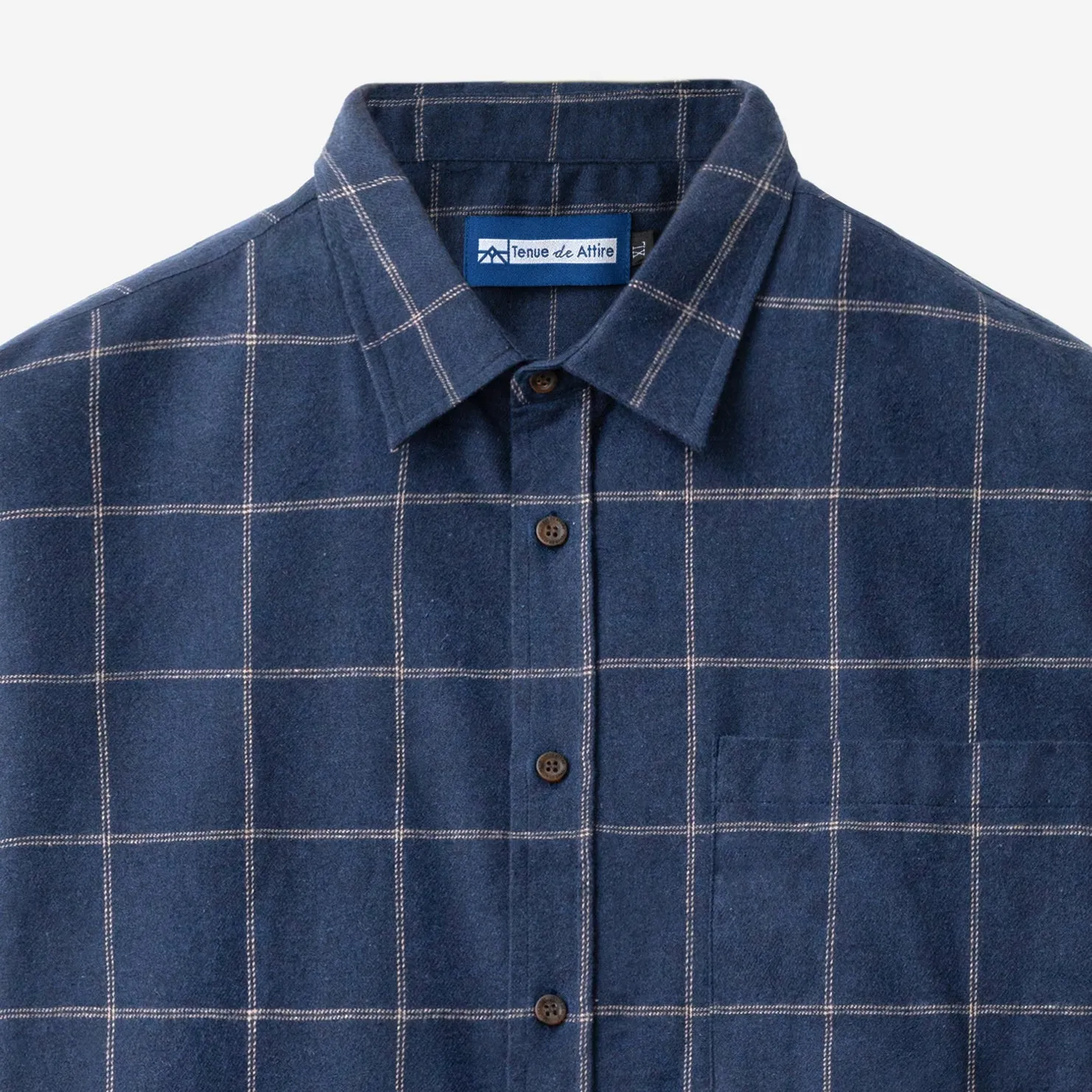 College Days Flannel Short Sleeve - Navy Cream Lines