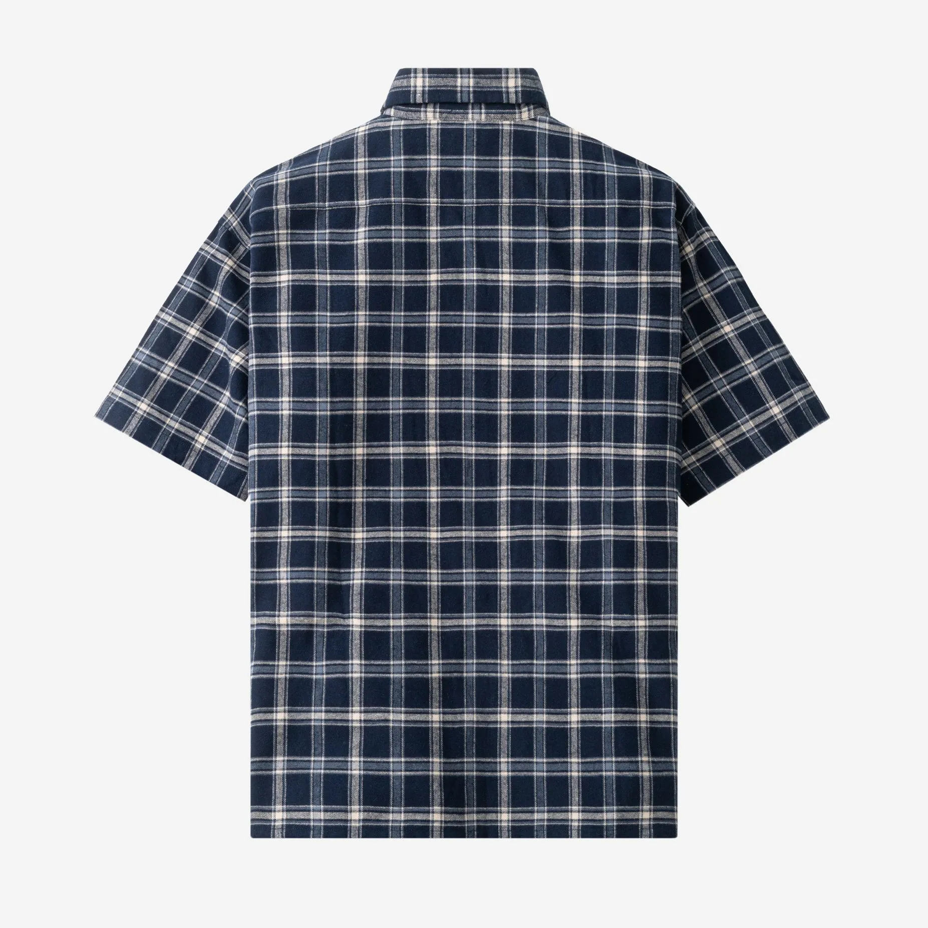 College Days Flannel Short Sleeve - Navy Grey