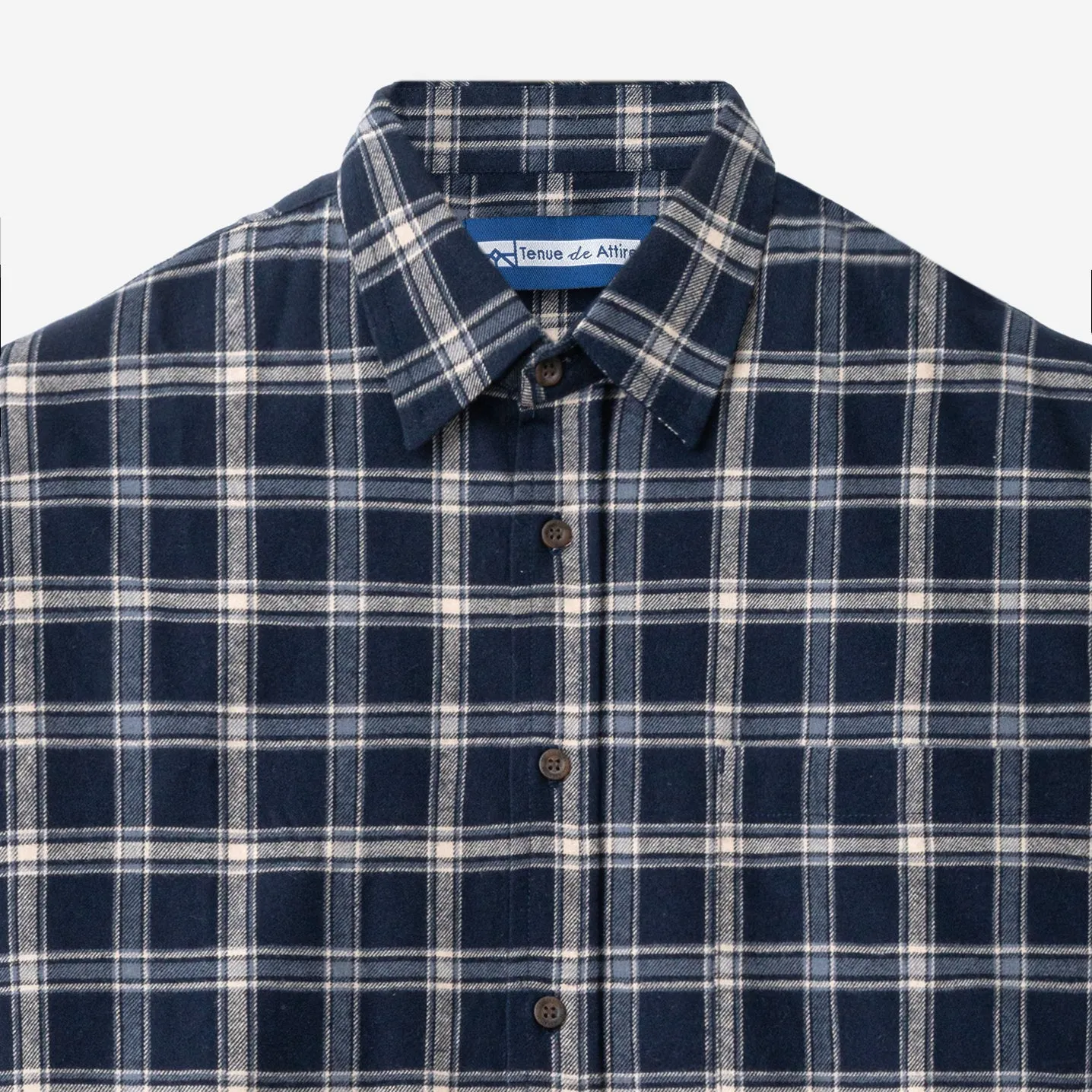College Days Flannel Short Sleeve - Navy Grey