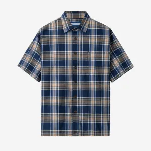 College Days Flannel Short Sleeve - Navy Khaki