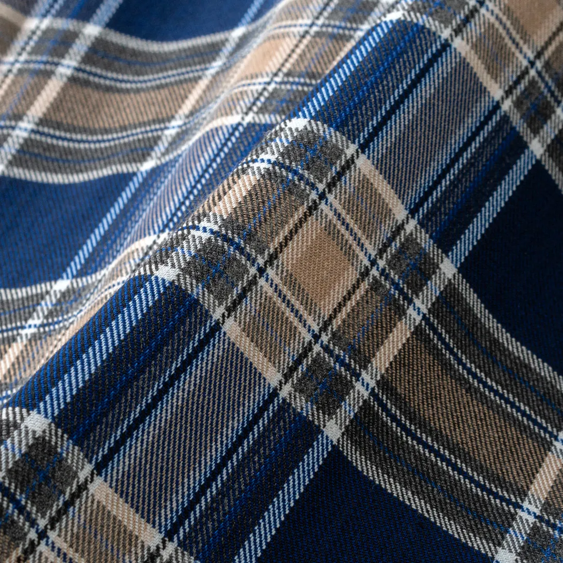 College Days Flannel Short Sleeve - Navy Khaki