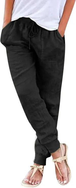 Corduroy Pleated Pants for Women Winter Loose-Fitting Beach Slacks with Pockets Wide Leg Flare Leggings