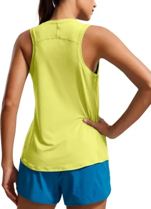 CRZ YOGA Lightweight Racerback Tank Tops for Women High Neck Workout Athletic Running Sleeveless Shirts