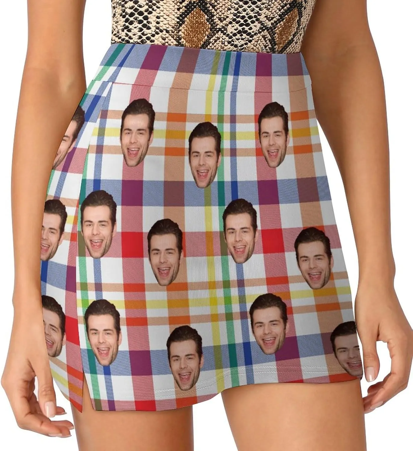 Custom Athletic Tennis Skorts Valentine's Day Gift for Girlfriend Wife Personalized Golf Active Skirt with Pocket