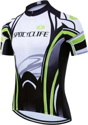 Cycling Jersey Men Short Sleeve Mens Bike Shirts with Pockets Full Zipper Bicycle Clothing Breathable Quick Dry