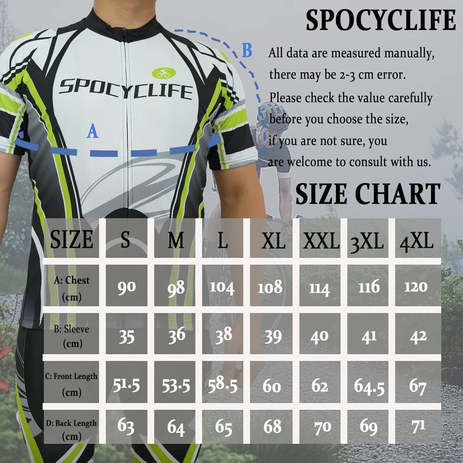 Cycling Jersey Men Short Sleeve Mens Bike Shirts with Pockets Full Zipper Bicycle Clothing Breathable Quick Dry