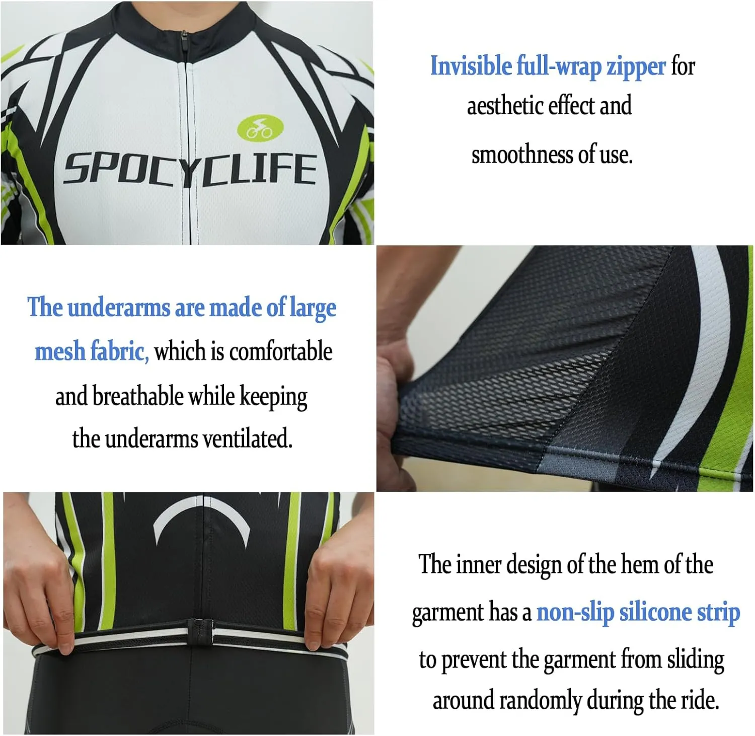 Cycling Jersey Men Short Sleeve Mens Bike Shirts with Pockets Full Zipper Bicycle Clothing Breathable Quick Dry