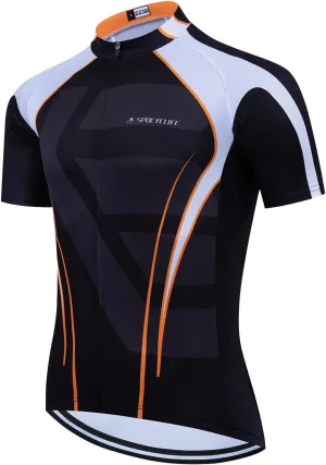 Cycling Jersey Men Short Sleeve Mens Bike Shirts with Pockets Full Zipper Bicycle Clothing Breathable Quick Dry