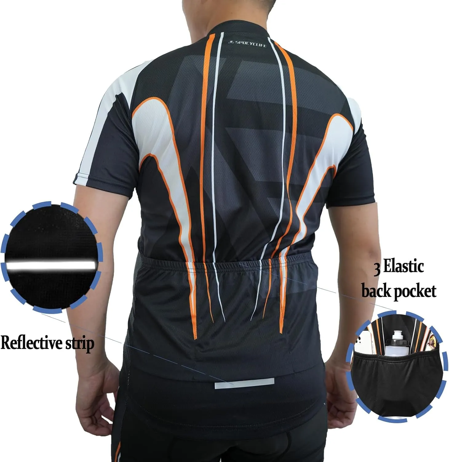 Cycling Jersey Men Short Sleeve Mens Bike Shirts with Pockets Full Zipper Bicycle Clothing Breathable Quick Dry