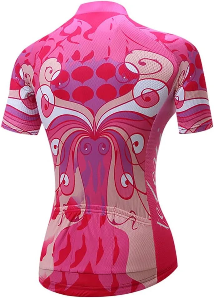 Cycling Jersey Women, Short Sleeve Bike Shirts Summer Road Bicycle Clothes Female Biking Tops Qiuck Dry S-3XL