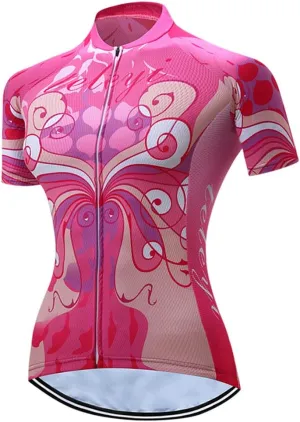 Cycling Jersey Women, Short Sleeve Bike Shirts Summer Road Bicycle Clothes Female Biking Tops Qiuck Dry S-3XL
