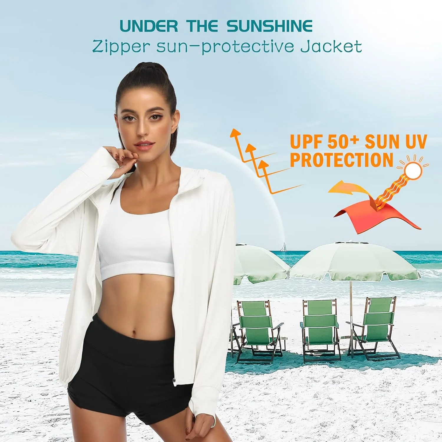 DAYOUNG Womens UPF 50  UV Sun Protection Running Hiking Outdoors Performance Long Sleeve Hoody T-Shirt