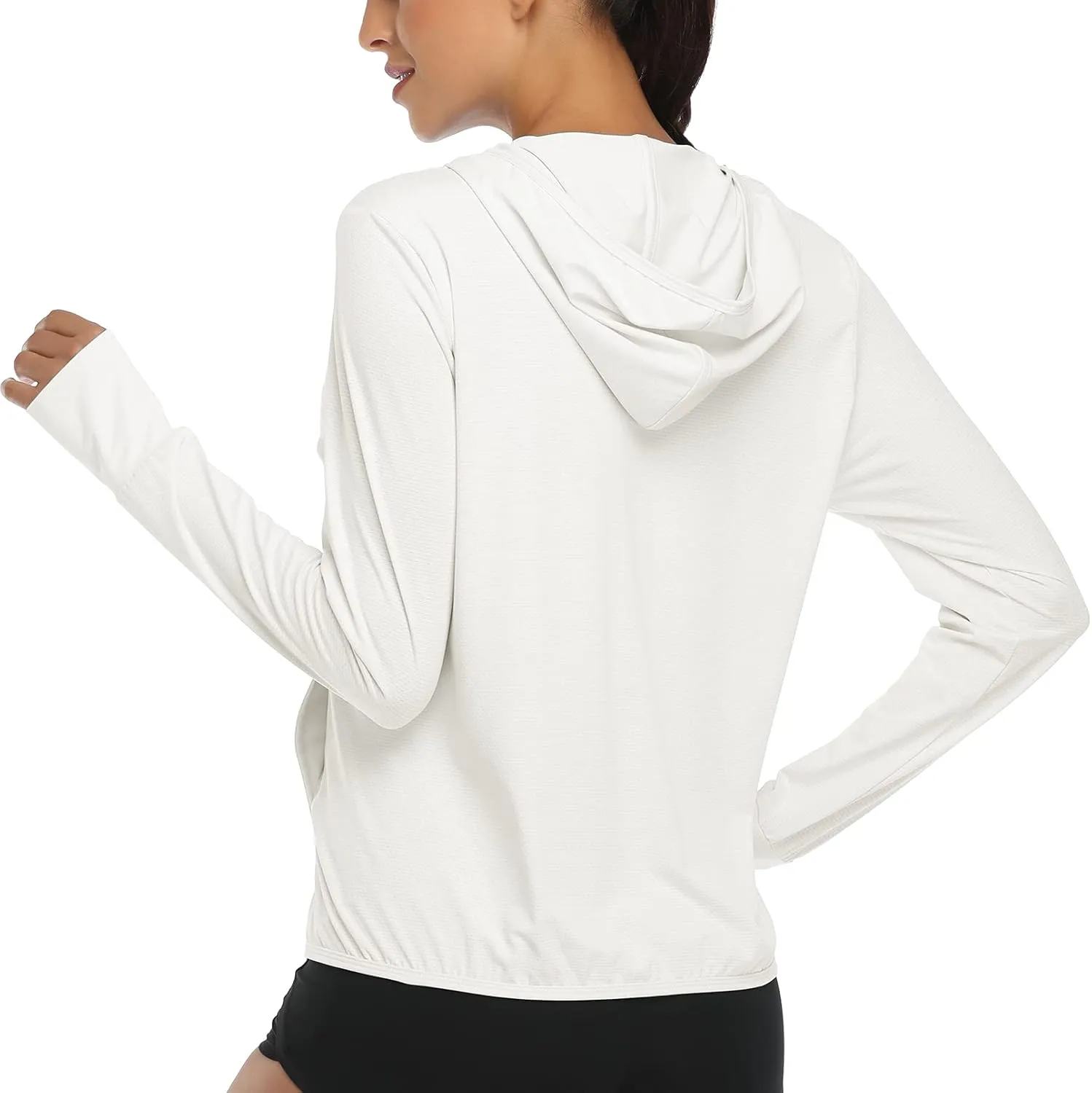 DAYOUNG Womens UPF 50  UV Sun Protection Running Hiking Outdoors Performance Long Sleeve Hoody T-Shirt
