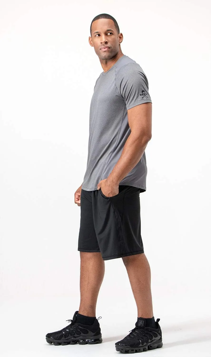 DEVOPS Men's 3-Pack Quick Dry Short Sleeve T-Shirt Sun Protection Running Athletic Workout Active Shirts