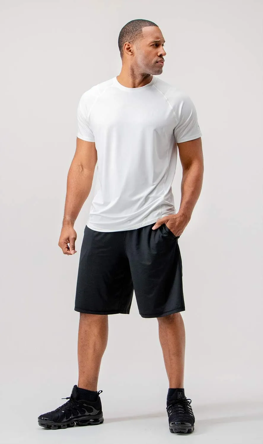 DEVOPS Men's 3-Pack Quick Dry Short Sleeve T-Shirt Sun Protection Running Athletic Workout Active Shirts