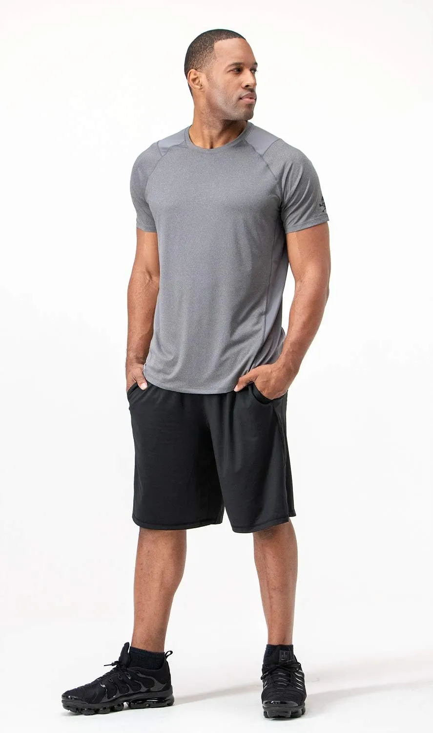 DEVOPS Men's 3-Pack Quick Dry Short Sleeve T-Shirt Sun Protection Running Athletic Workout Active Shirts