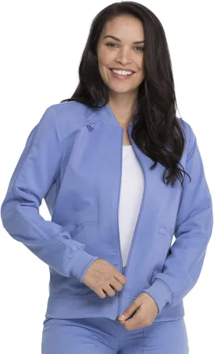 Dickies Women Scrub Jacket Zip Front Warm-Up Rib Knit Collar with 2 Welt Pocket DK365