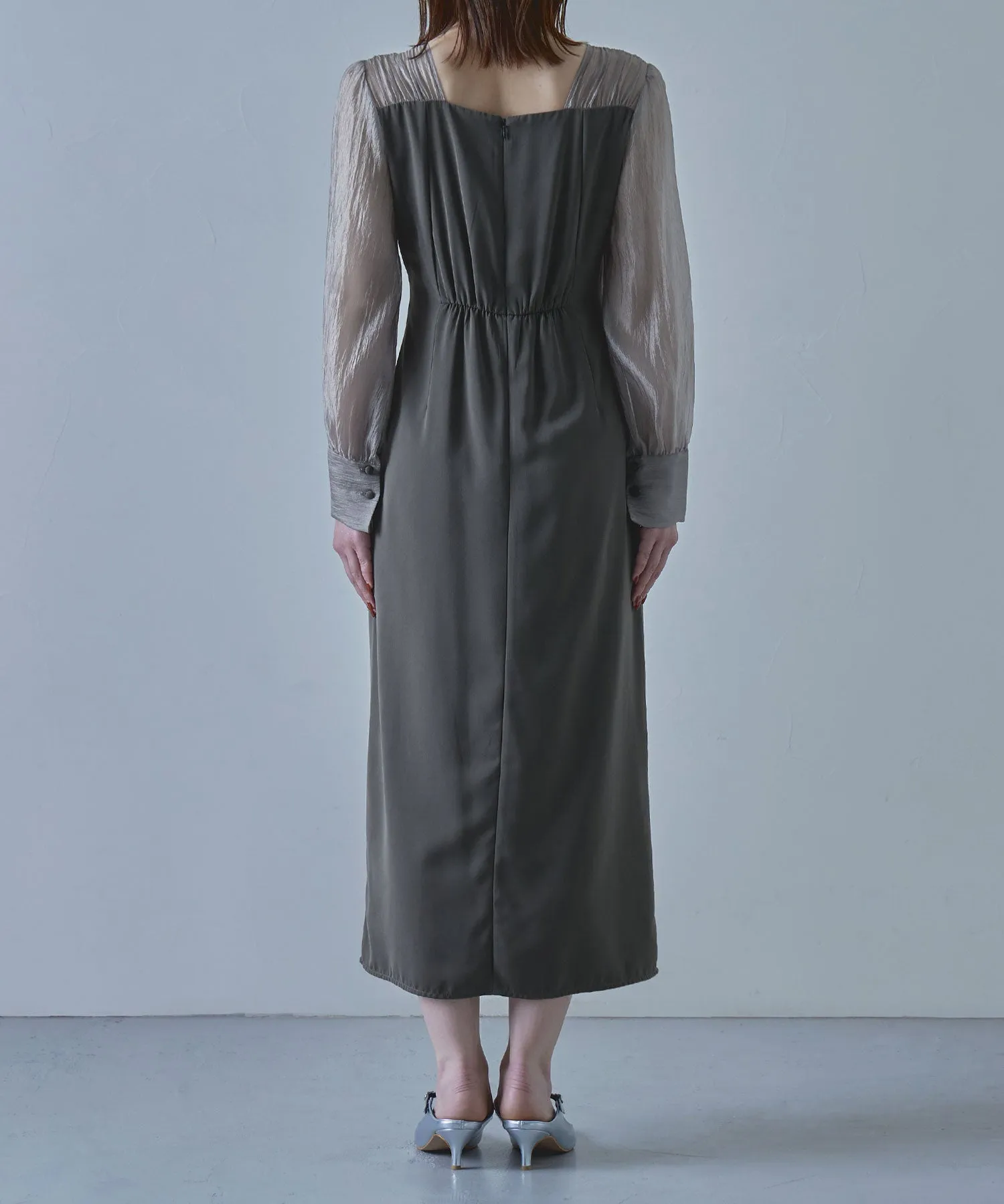 Drape design I-line dress