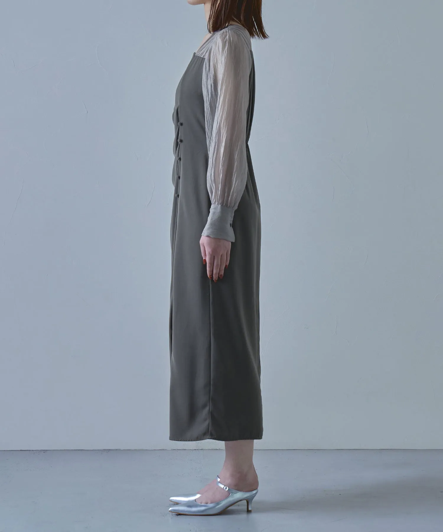 Drape design I-line dress