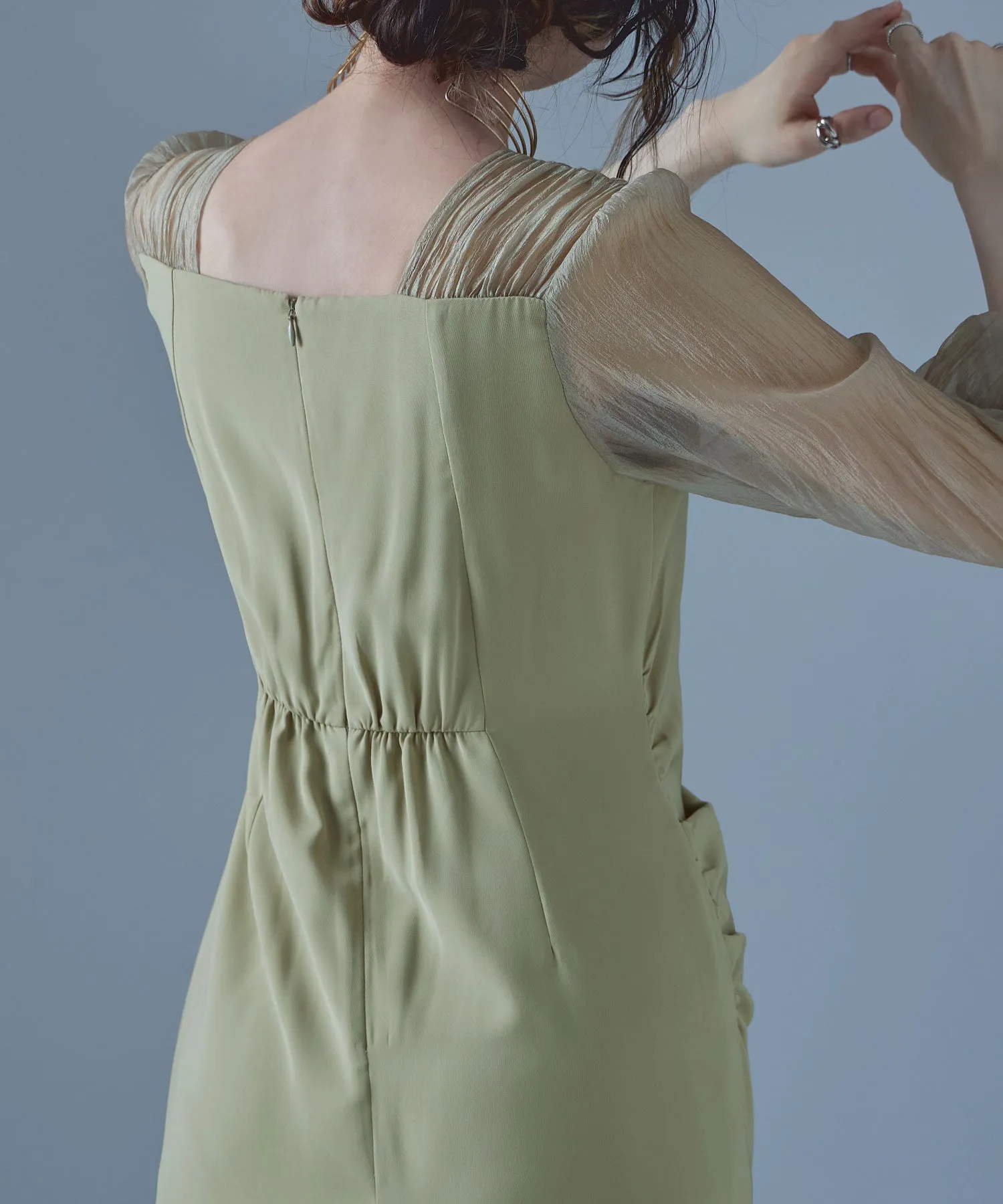 Drape design I-line dress