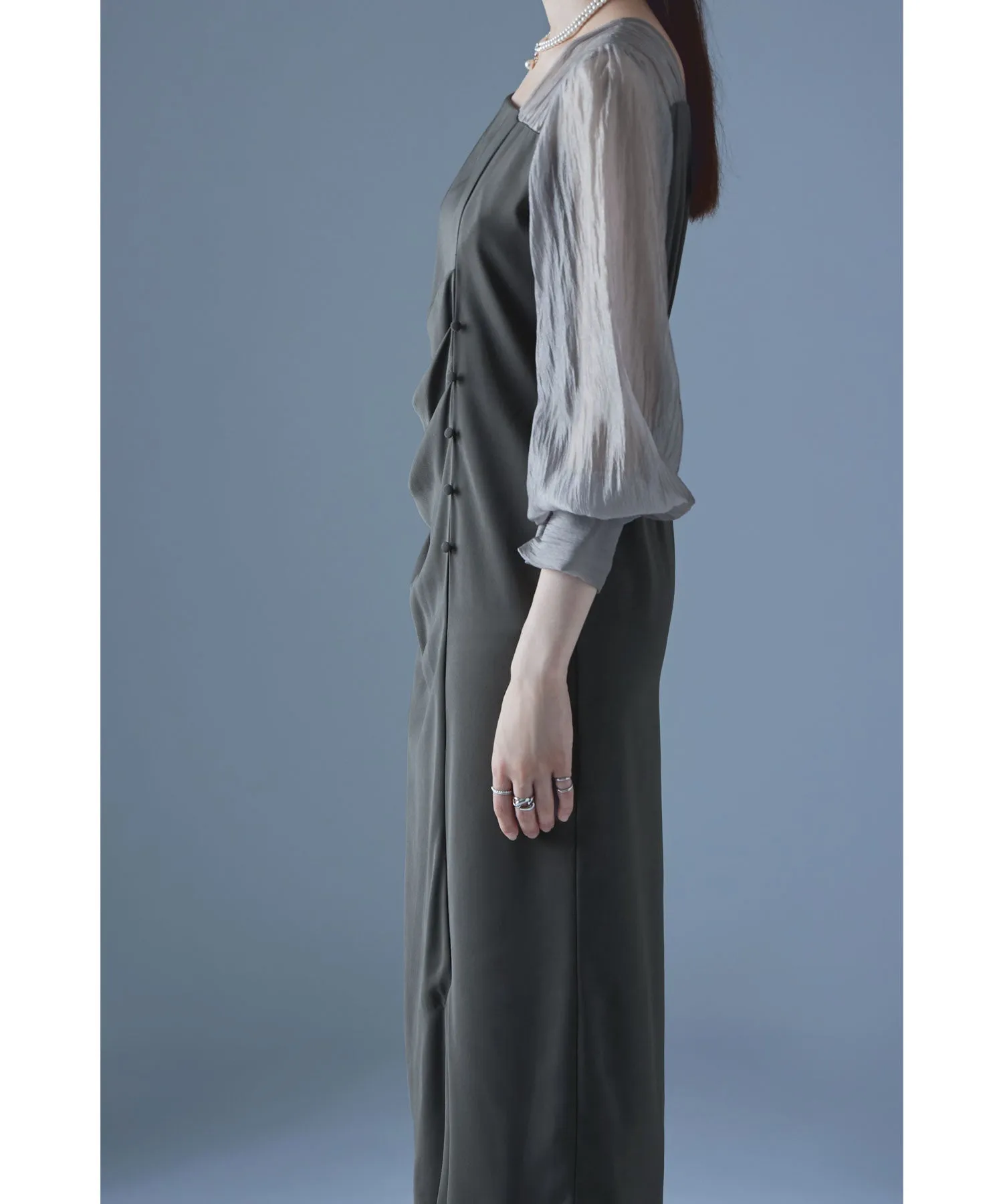 Drape design I-line dress