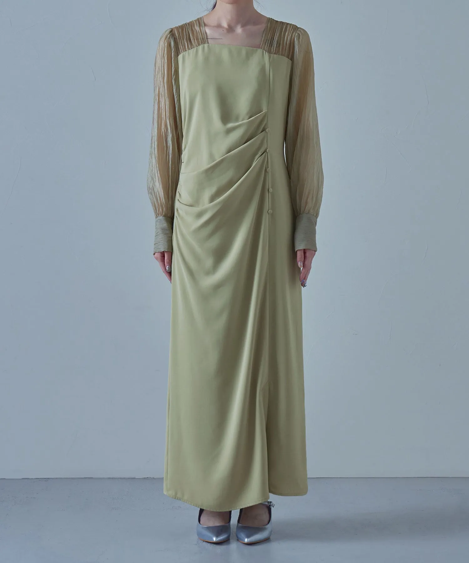 Drape design I-line dress