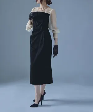 Drape design I-line dress