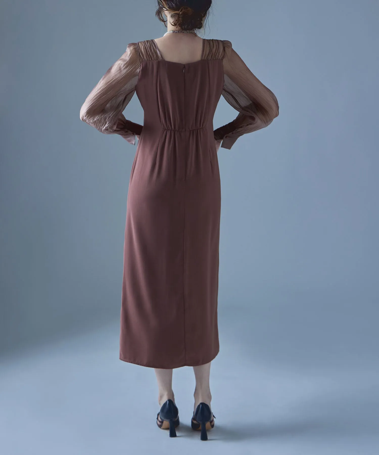 Drape design I-line dress