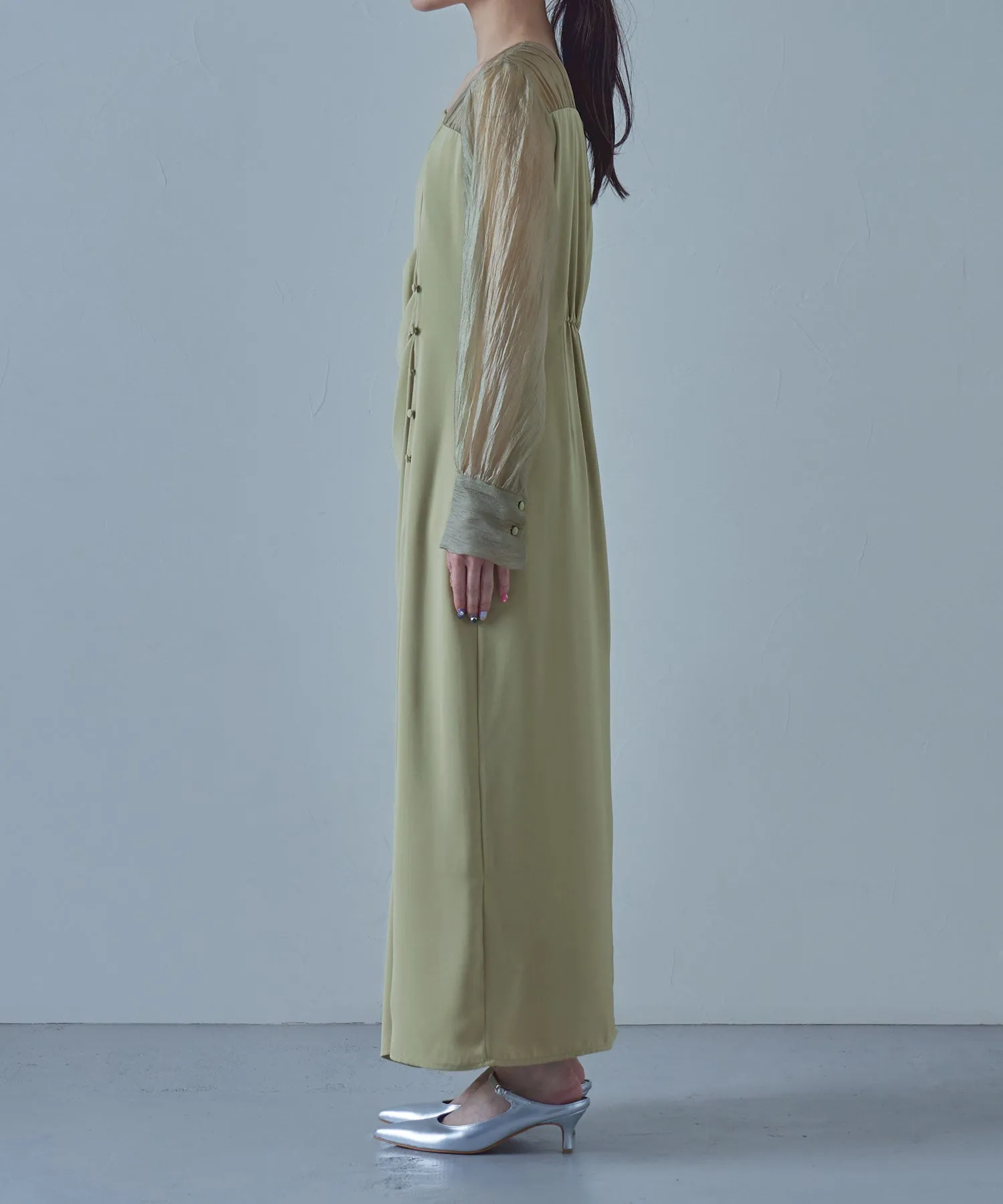 Drape design I-line dress