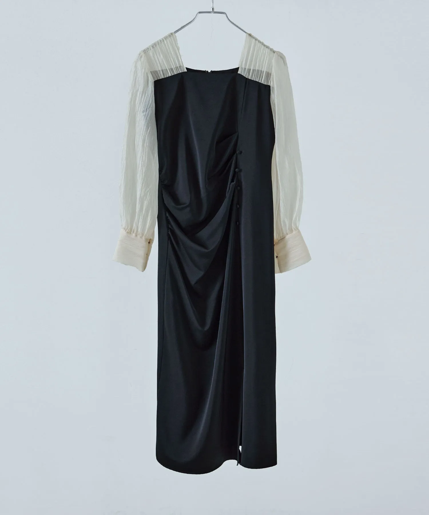 Drape design I-line dress