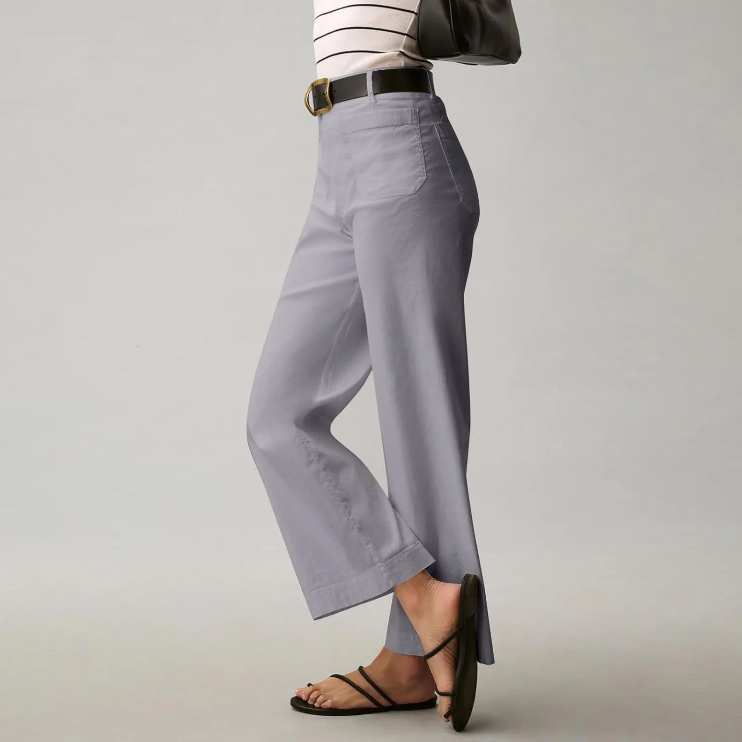 Dress Pants Women Tummy Control High Waist Chino Work Pants Business Casual Wide Leg Trousers Slacks Ankle Jeans