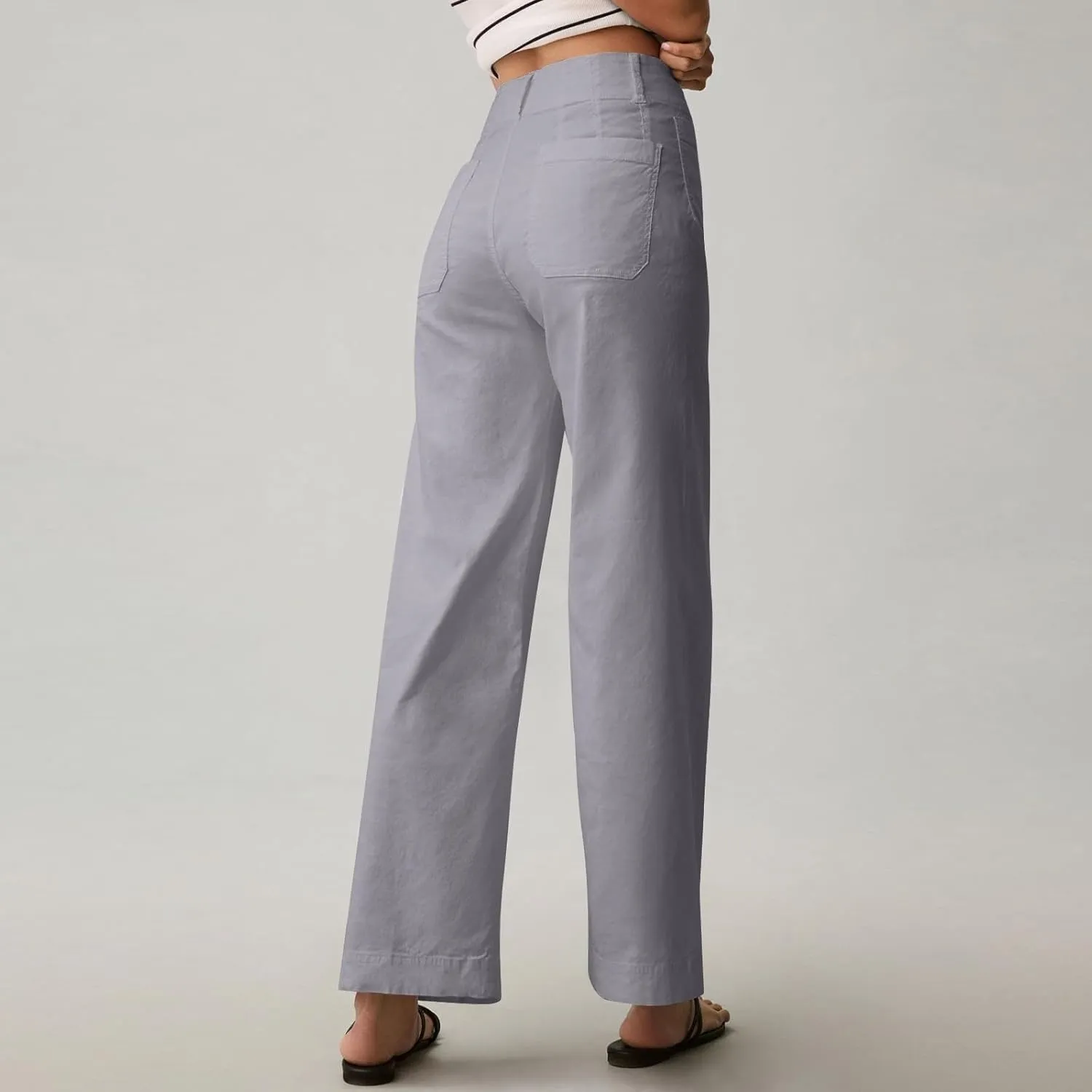 Dress Pants Women Tummy Control High Waist Chino Work Pants Business Casual Wide Leg Trousers Slacks Ankle Jeans