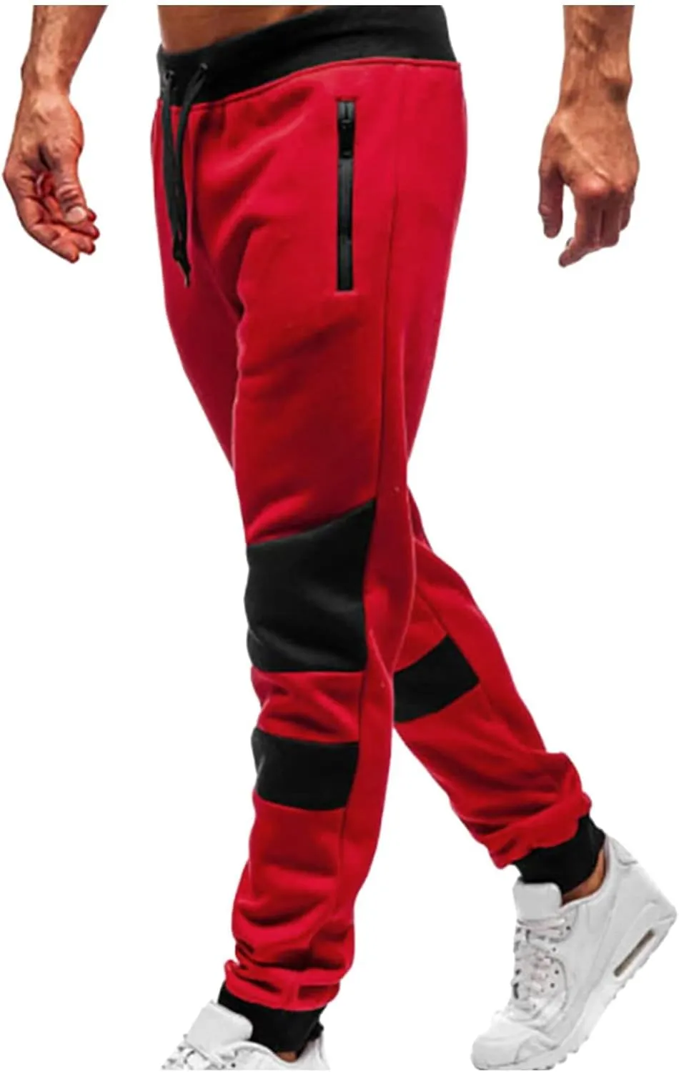 DuDubaby Golf Pants Men's Running Trousers Multi-Pocket Small Feet Slim Tooling Casual Trousers Mens Slim Fit Pants