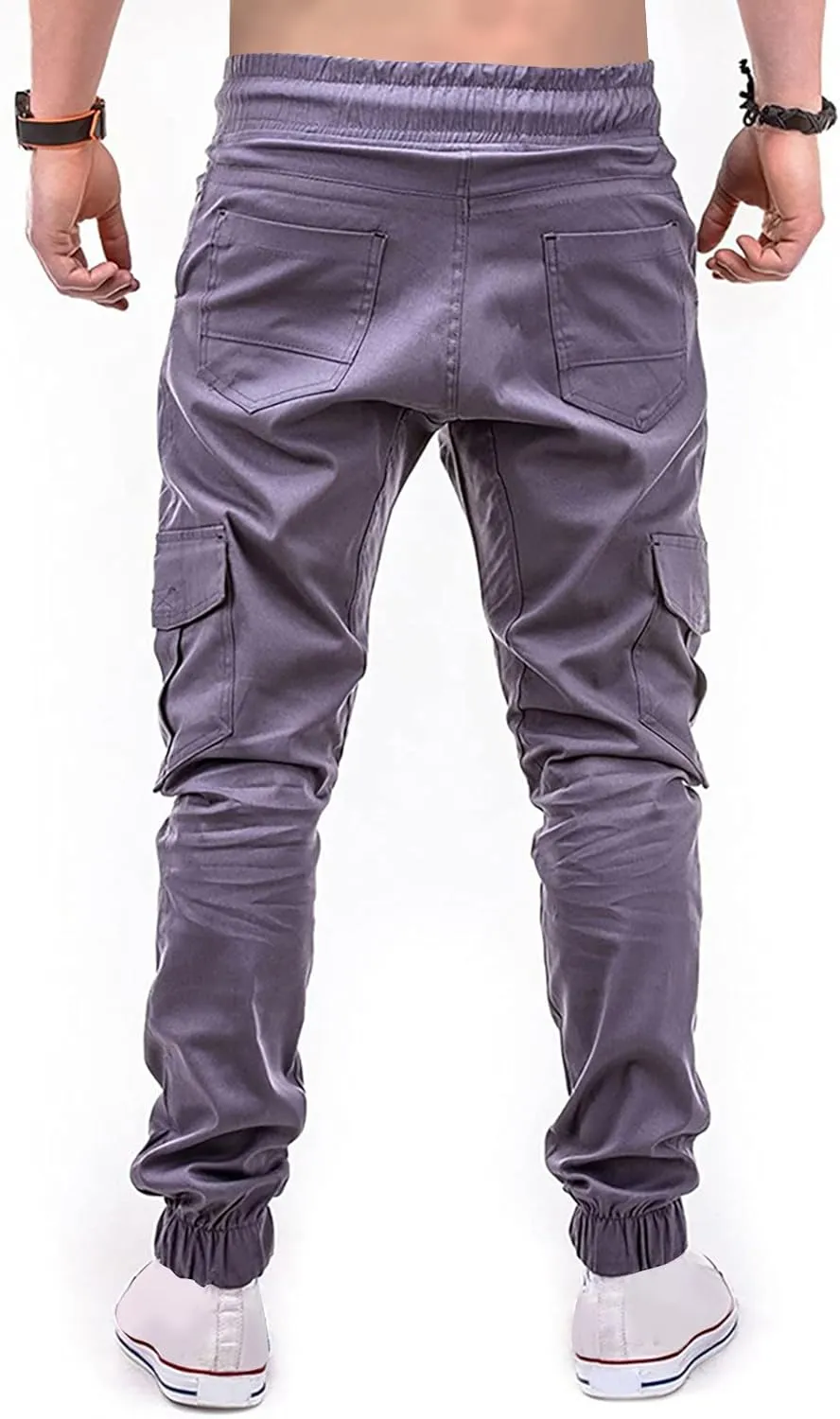 DuDubaby Mens Lounge Pants Mens Stretch Pants Overalls Drawstring Multi Pocket Casual Pants Hiking Pants Cotton Twill Pants