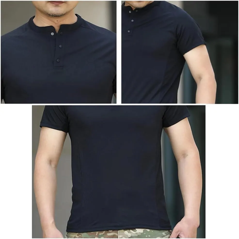 Dvbfufv Men Summer Lightweight Shirts Men Outdoor Tactical Quick Dry Fishing T-Shirt Men Work Short Sleeve Polos Shirt