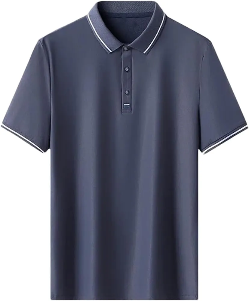 Dvbfufv Men's Polos Shirt Men's Tactical Quick Dry Shirts Men's Sports Jogging Golf T- Shirt