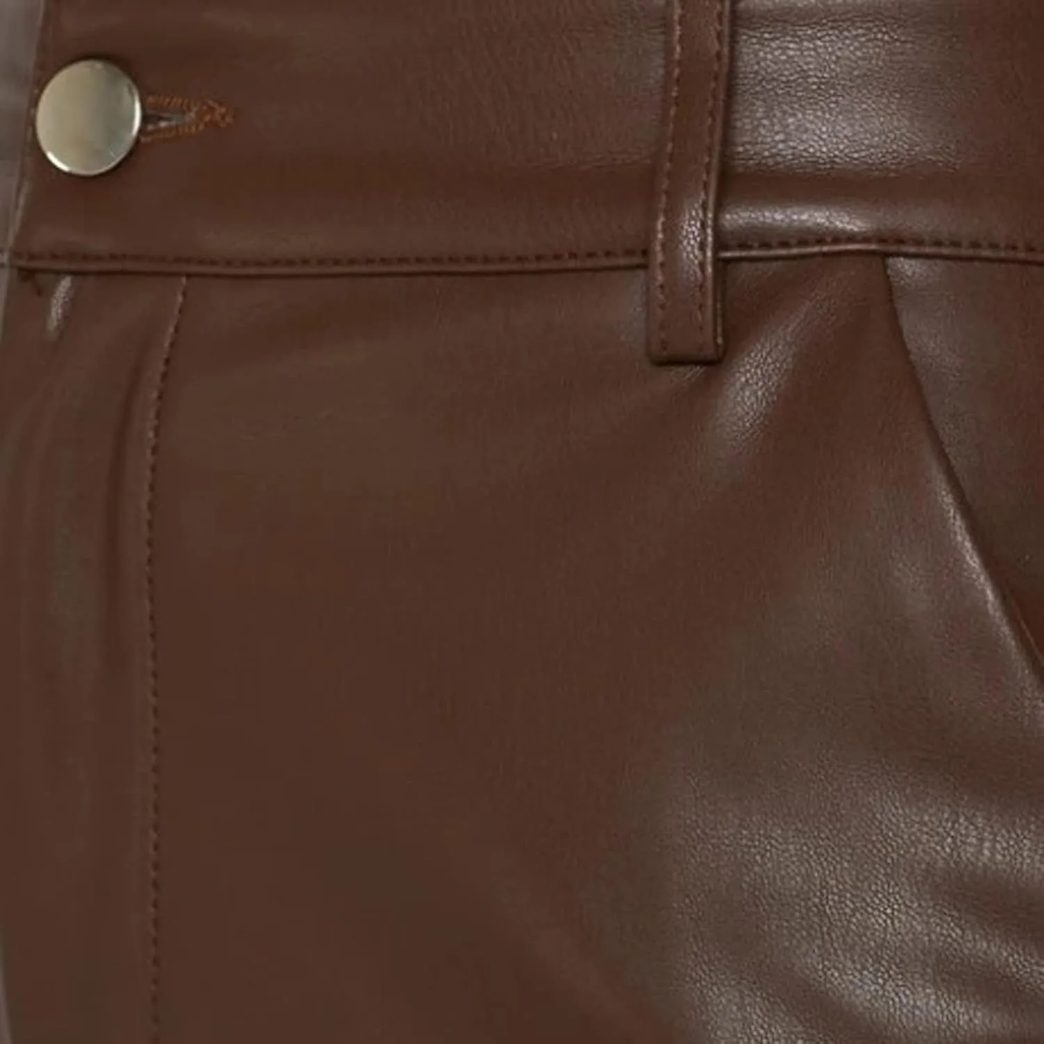 Faux Leather Pants for Women Wide Leg PU Pleather Pants High Waist Straight Long Pants Trendy Casual Baggy Trousers