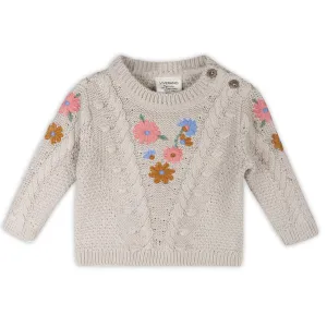 Floral Embroidered Chunky Baby Pullover Sweater