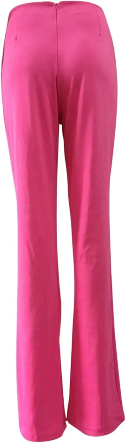 Formal Suit Pants for Women Premium Business Casual Dress Pants Slim Fit Straight Leg Trousers High Waist Button Pant